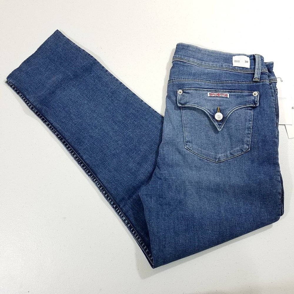 Hudson Collin Raw Hem Skinny Ankle Jeans Size 32
